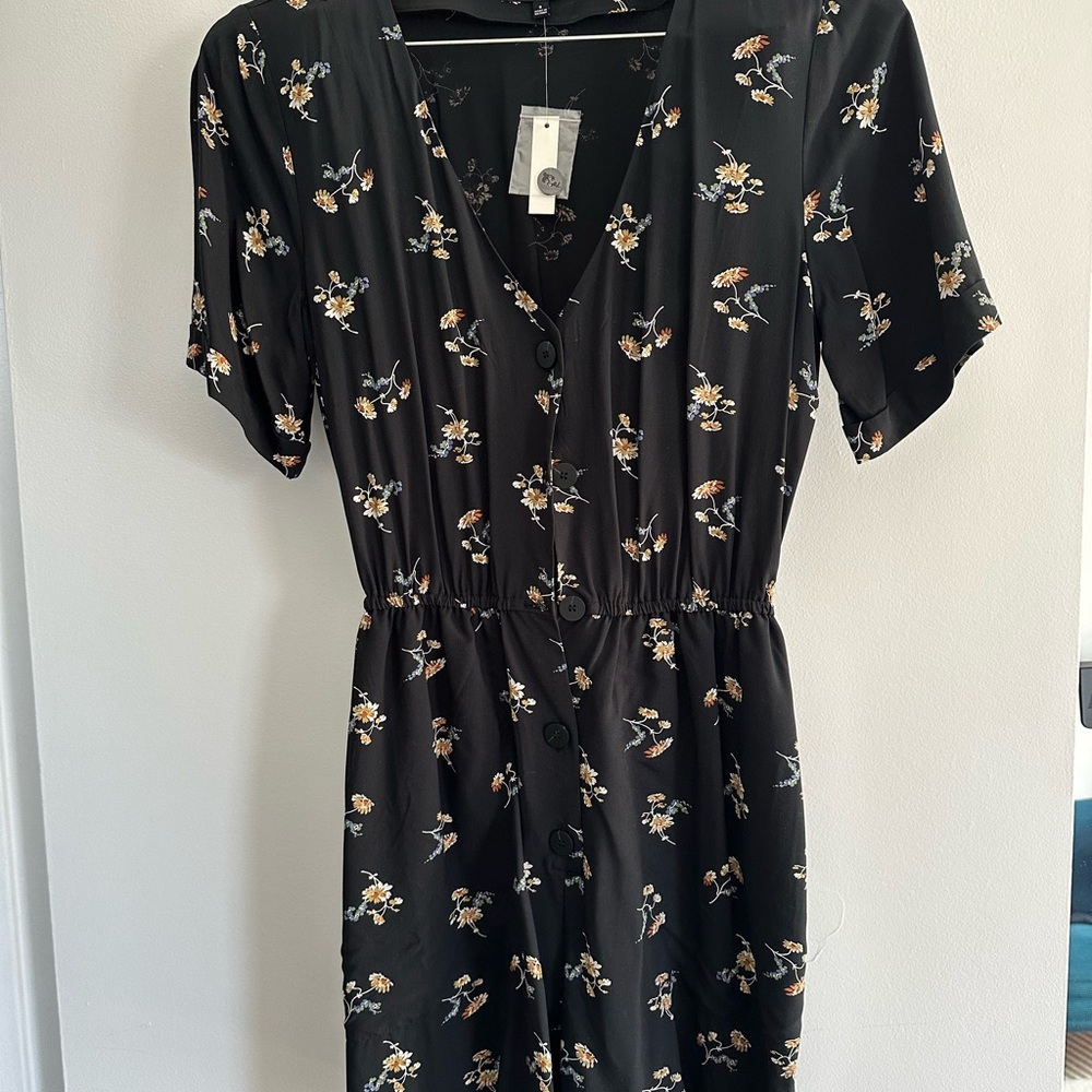 Madewell Black Floral Romper